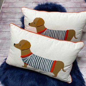 RIFLE PAPER CO. Set of 2 Dachshund Pillows